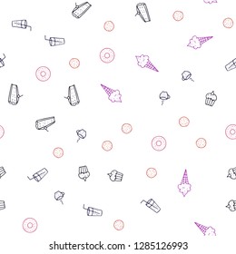 Dark Pink, Yellow vector seamless pattern with fresh ingredients. Glitter abstract sketch with gourmet food. Template for meal cooking in kitchen.