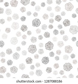 Dark Pink, Yellow vector seamless natural artwork with flowers. Flowers with gradient on white background. Design for wallpaper, fabric makers.