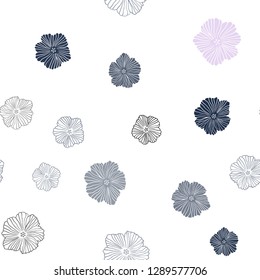 Dark Pink, Yellow vector seamless doodle background with flowers. Colorful illustration with flowers in doodle style. Design for wallpaper, fabric makers.