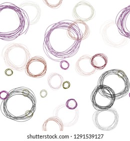 Dark Pink, Yellow vector seamless pattern with spheres. Modern abstract illustration with colorful water drops. Pattern for design of fabric, wallpapers.