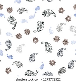 Dark Pink, Yellow vector seamless abstract design with leaves and flowers. Abstract illustration with leaves, flowers in doodles style. Pattern for trendy fabric, wallpapers.