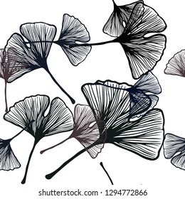 Dark Pink, Yellow vector seamless elegant template with leaves. Doodle illustration of leaves in Origami style with gradient. Design for textile, fabric, wallpapers.