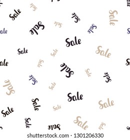 Dark Pink, Yellow vector seamless layout with discount words. Gradient illustration with discount signs on white backdrop. Backdrop for super sales on Black Friday.
