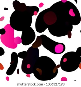 Dark Pink, Yellow vector seamless background with bubbles. Modern abstract illustration with colorful water drops. Trendy design for wallpaper, fabric makers.