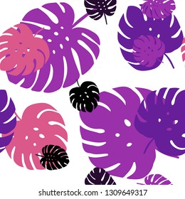 Dark Pink, Yellow vector seamless abstract pattern with leaves. leaves on elegant natural pattern with gradient. Pattern for trendy fabric, wallpapers.