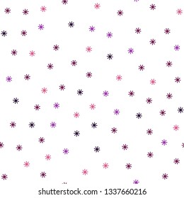 Dark Pink, Yellow vector seamless background with xmas snowflakes. Modern geometrical abstract illustration with snowflakes. Texture for window blinds, curtains.