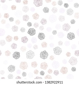 Dark Pink, Yellow vector seamless elegant background with flowers. Colorful illustration in doodle style with flowers. Template for business cards, websites.