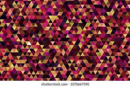 Dark Pink, Yellow vector shining triangular pattern. Shining illustration, which consist of triangles. The best triangular design for your business.