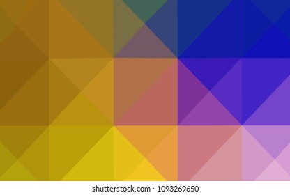 Dark Pink, Yellow vector shining triangular cover. Geometric illustration in Origami style with gradient.  That pattern can be used as a part of a brand book.