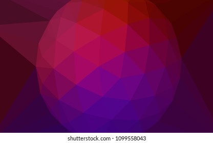 Dark Pink, Yellow vector shining triangular backdrop with a gem in a centre. Colorful illustration with gradient. Polygonal design for your web site.