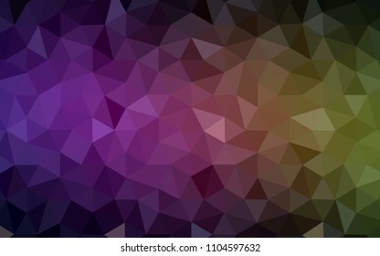 Dark Pink, Yellow vector shining triangular layout. Geometric illustration in Origami style with gradient.  Textured pattern for your backgrounds.