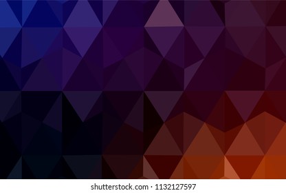 Dark Pink, Yellow vector shining triangular cover. Polygonal abstract illustration with gradient. Triangular pattern for your design.
