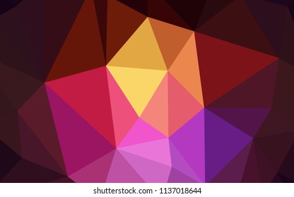 Dark Pink, Yellow vector shining triangular layout. Glitter abstract illustration with an elegant triangles. Brand new style for your business design.