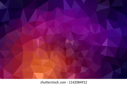 Dark Pink, Yellow vector shining triangular backdrop. Elegant bright polygonal illustration with gradient. Brand new design for your business.