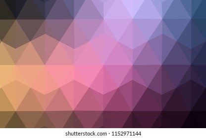 Dark Pink, Yellow vector shining triangular layout. A sample with polygonal shapes. Completely new template for your banner.