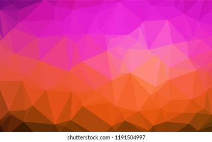 Dark Pink, Yellow vector shining hexagonal pattern. Creative geometric illustration in Origami style with gradient. A new texture for your design.