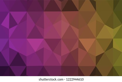 Dark Pink, Yellow vector shining triangular cover. A sample with polygonal shapes. Triangular pattern for your design.
