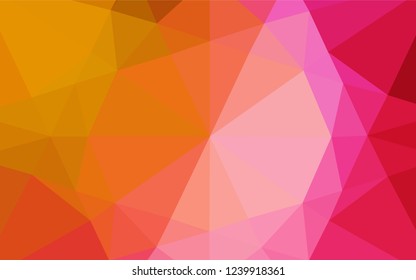 Dark Pink, Yellow vector shining hexagonal background. Creative geometric illustration in Origami style with gradient. Brand new style for your business design.