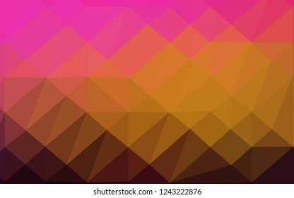 Dark Pink, Yellow vector shining triangular template. Shining colored illustration in a Brand new style. Triangular pattern for your business design.
