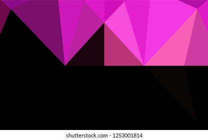 Dark Pink, Yellow vector shining hexagonal pattern. Shining colored illustration in a Brand new style. The best triangular design for your business.