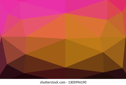 Dark Pink, Yellow vector shining triangular template. Modern geometrical abstract illustration with gradient. Completely new design for your business.