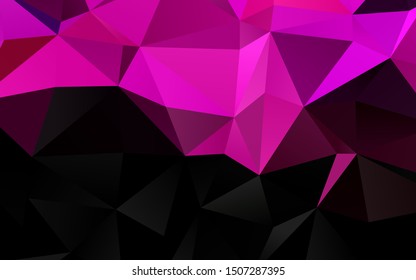Dark Pink, Yellow vector shining triangular template. Triangular geometric sample with gradient.  Brand new design for your business.