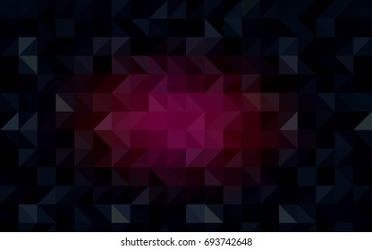 Dark Pink, Yellow vector shining triangular pattern. Creative illustration in halftone style with gradient. The polygonal design can be used for your web site.