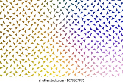 Dark Pink, Yellow vector of small triangles on white background. Illustration of abstract texture of triangles. Pattern design for banner, poster, cover.