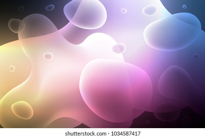 Dark Pink, Yellow vector template with lava shapes. Blurred geometric sample with gradient bubbles.  Memphis design for your web site.