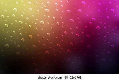 Dark Pink, Yellow vector template with circles. Glitter abstract illustration with blurred drops of rain. The pattern can be used for aqua ad, booklets.