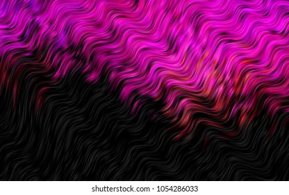 Dark Pink, Yellow vector template with abstract lines. Shining illustration, which consist of blurred lines, circles. Textured wave pattern for backgrounds.