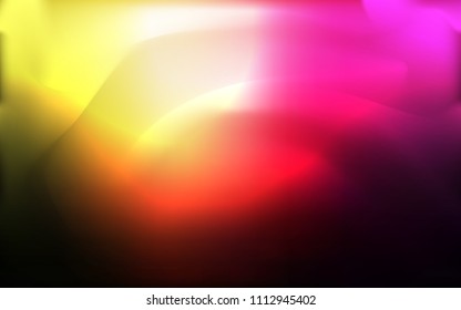 Dark Pink, Yellow vector template with bent lines. Blurred geometric sample with gradient bubbles.  The template for cell phone backgrounds.