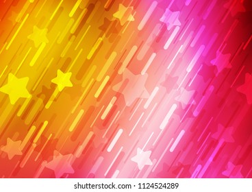 Dark Pink, Yellow vector template with repeated sticks. Lines on blurred abstract background with gradient. Best design for your ad, poster, banner.