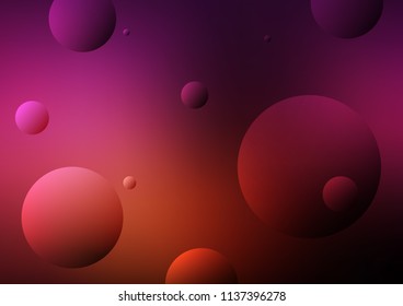 Dark Pink, Yellow vector template with circles. Illustration with set of shining colorful abstract circles. Pattern can be used as texture of water, rain drops.
