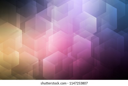 Dark Pink, Yellow vector template in hexagonal style. Glitter abstract illustration in hexagonal style. Pattern for ads, leaflets.