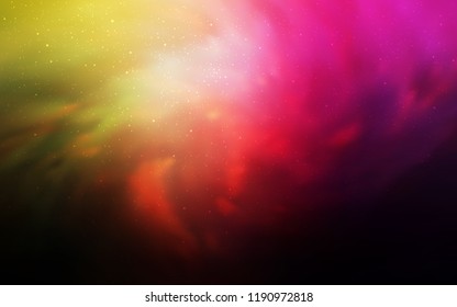 Dark Pink, Yellow vector template with space stars. Shining illustration with sky stars on abstract template. Pattern for astronomy websites.