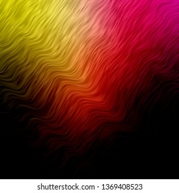 Dark Pink, Yellow vector template with wry lines. Abstract illustration with bandy gradient lines. Template for your UI design.