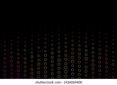 Dark Pink, Yellow vector template in hexagonal style. Design in abstract style with hexagons. Pattern can be used for landing pages.