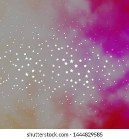 Dark Pink, Yellow vector template with neon stars. Shining colorful illustration with small and big stars. Theme for cell phones.