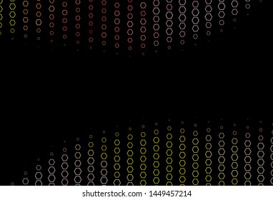 Dark Pink, Yellow vector template in hexagonal style. Design in abstract style with hexagons. Pattern for texture of wallpapers.