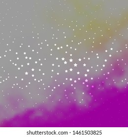 Dark Pink, Yellow vector template with neon stars. Colorful illustration in abstract style with gradient stars. Design for your business promotion.