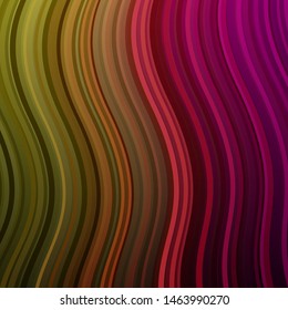 Dark Pink, Yellow vector template with wry lines. Abstract gradient illustration with wry lines. Pattern for booklets, leaflets.