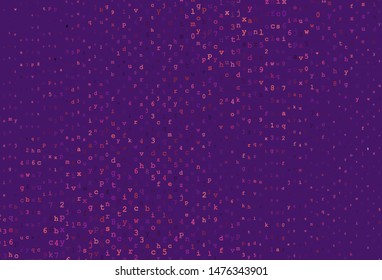Dark Pink, Yellow vector template with isolated letters. Blurred design in simple style with signs of alphabet. Best design for a college poster, banner.