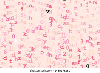 Dark Pink, Yellow vector template with isolated letters. Blurred design in simple style with signs of alphabet. Pattern for booklets, leaflets of education.