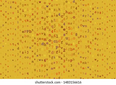 Dark Pink, Yellow vector template with isolated letters. Shining colorful illustration with isolated letters. Template for lettering, typography.