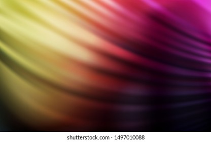 Dark Pink, Yellow vector template with curved lines. Shining colorful illustration in simple style. Abstract design for your web site.