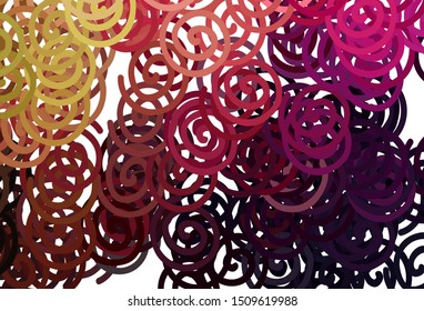 Dark Pink, Yellow vector template with bent lines. A circumflex abstract illustration with gradient. Brand new design for your ads, poster, banner.