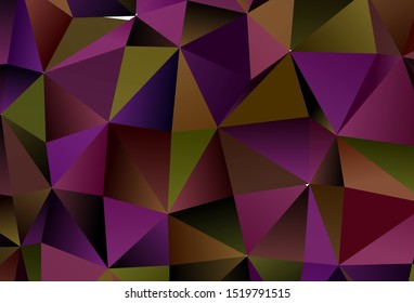 Dark Pink, Yellow vector template with crystals, triangles. Abstract gradient illustration with triangles. Template for wallpapers.