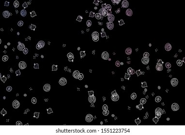 Dark Pink, Yellow vector template with organic meal. Beautiful colorful illustration with food in doodle style. Pattern for ad, booklets, leaflets of restaurants.