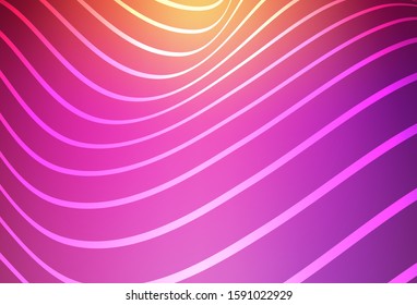Dark Pink, Yellow vector template with shining lines. A vague circumflex abstract illustration with gradient. A completely new template for your business design.